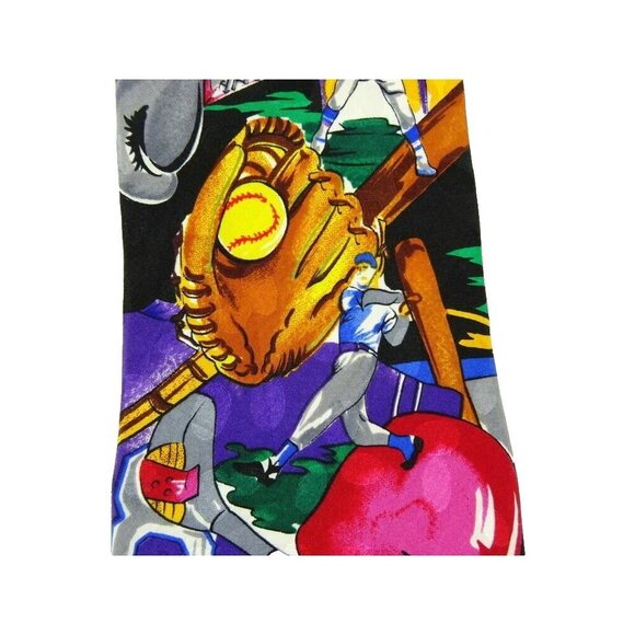 Baseball Silk Tie Sports Necktie Colorful Novelty Football Tennis - Picture 4 of 5